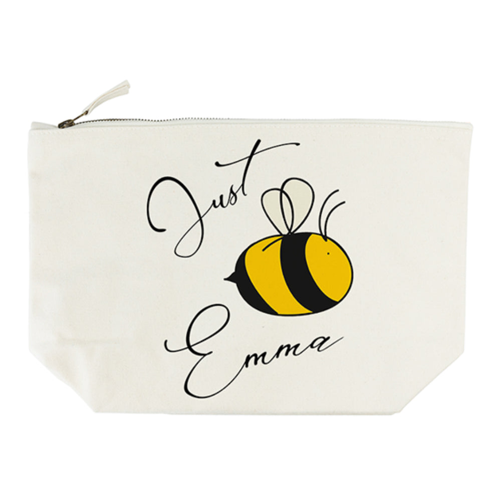 Personalised Bee You Cream Wash Bag