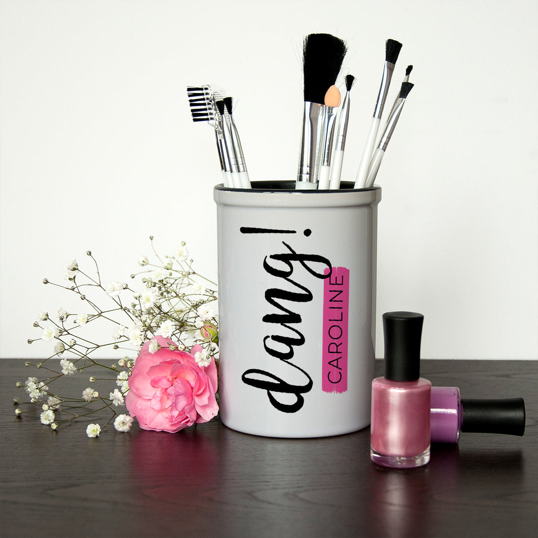 Personalised “Dang!” Make-Up Brush Holder, The Personal Shop, personalised gifts