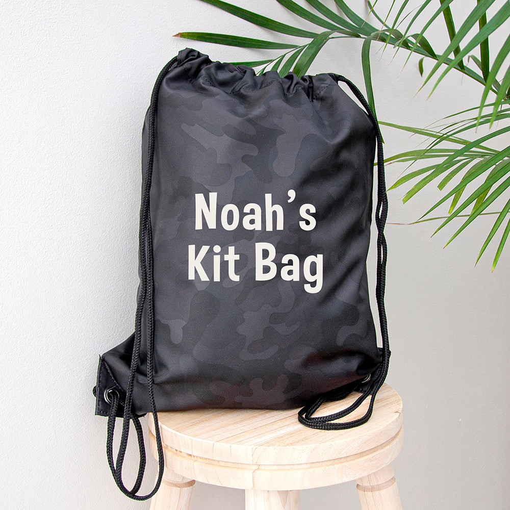 Kids Camo Drawstring Bag
