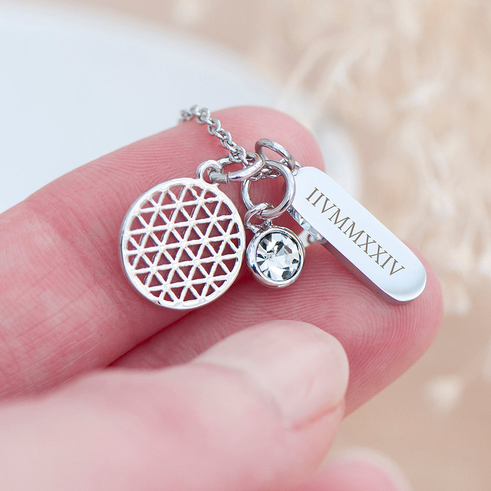 Silver Mandala Charms Necklace