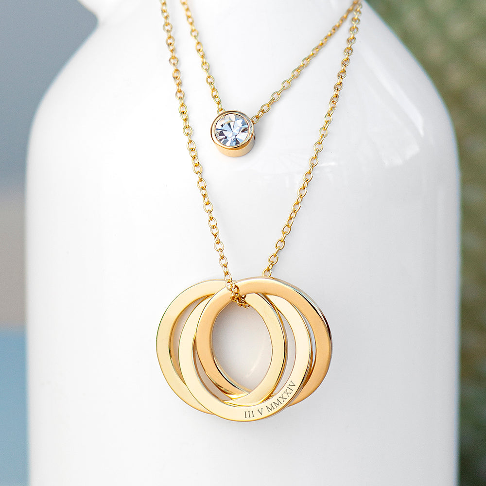Personalised Russian Ring Layered Necklace