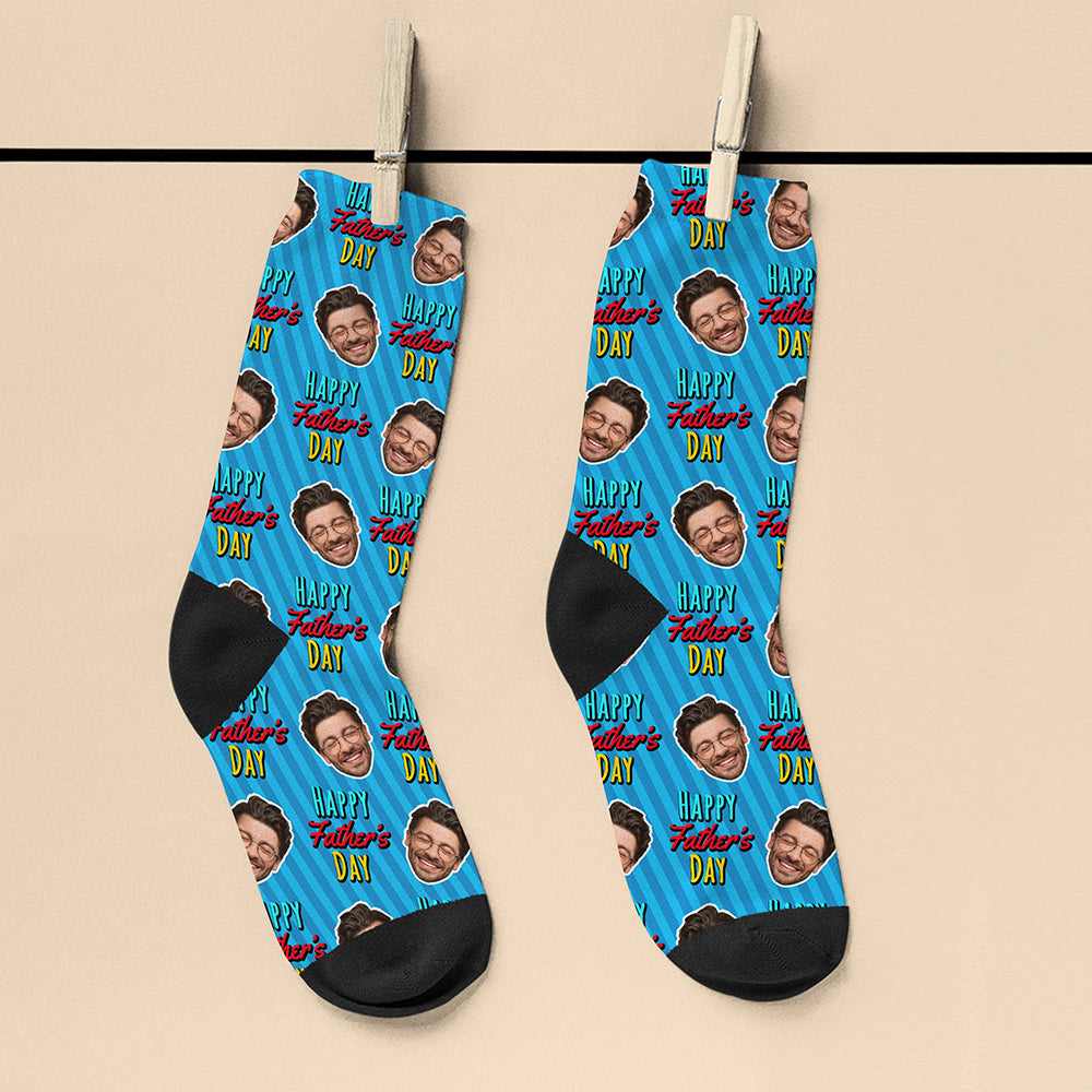 Father's Day Face Photo Socks, The Personal Shop, personalised gifts