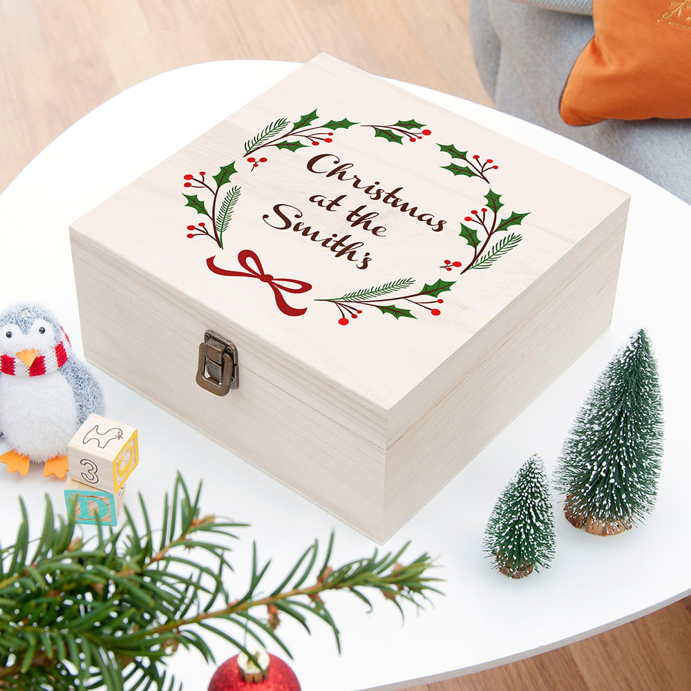 Personalised Jolly Holly Christmas Eve Box - Medium, The Personal Shop, personalised gifts