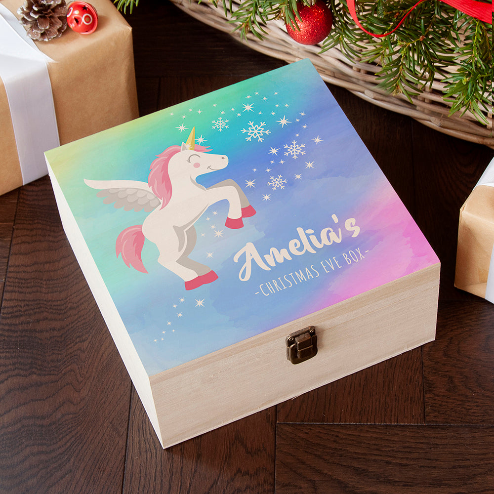 Personalised Colourful Baby Unicorn Christmas Eve Box - Medium, The Personal Shop, personalised gifts