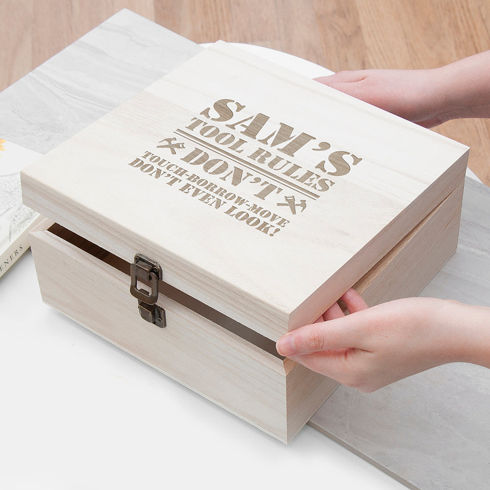 Personalised His Tools His Rules Tool Box - Medium, The Personal Shop, personalised gifts