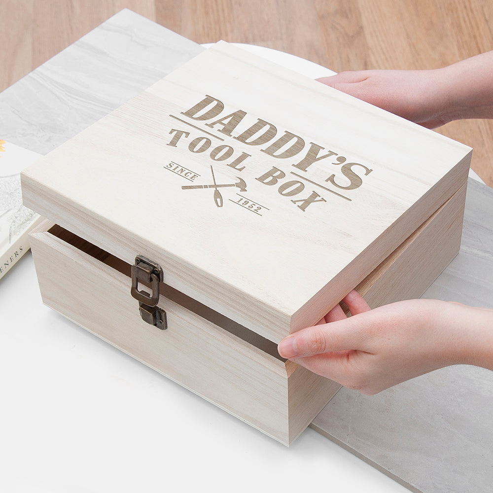 Personalised Wooden Tool Box - Medium, The Personal Shop, personalised gifts