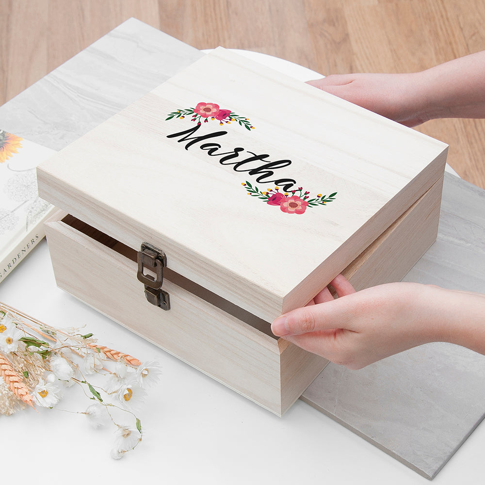 Personalised Floral Bridesmaid Box - Medium, The Personal Shop, personalised gifts