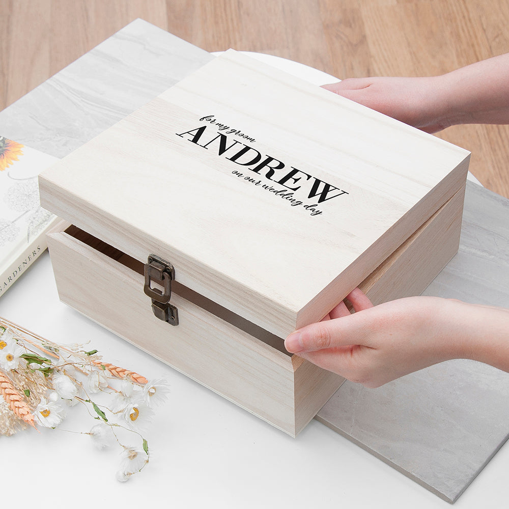 Personalised For My Groom on Our Wedding Day Box - Medium, The Personal Shop, personalised gifts