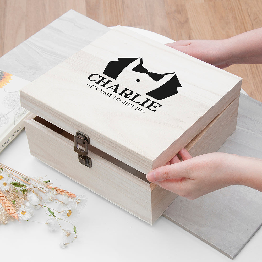 Personalised Suit Up Wedding Box - Medium