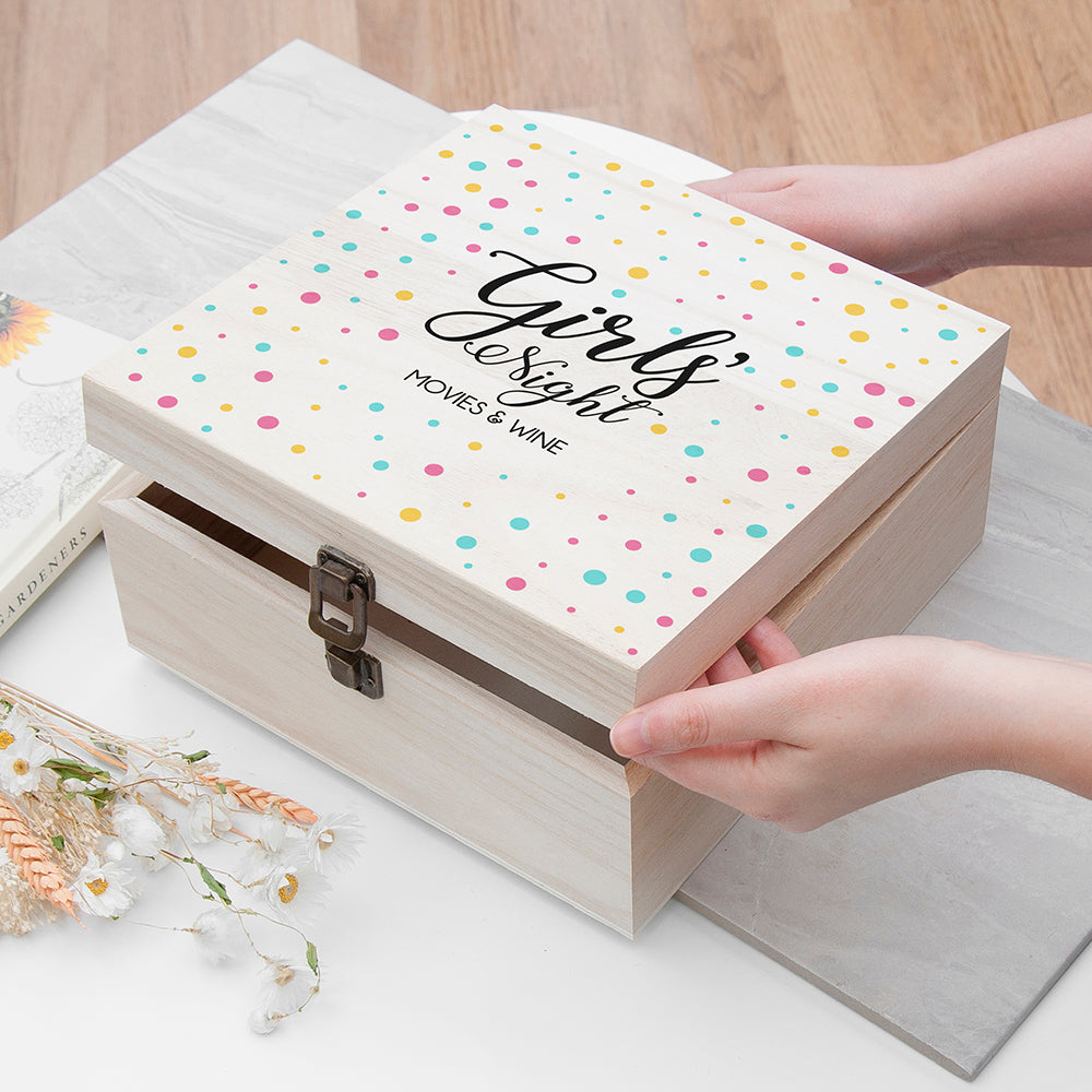 Personalised Polka Dot Girls' Night Box - Medium, The Personal Shop, personalised gifts