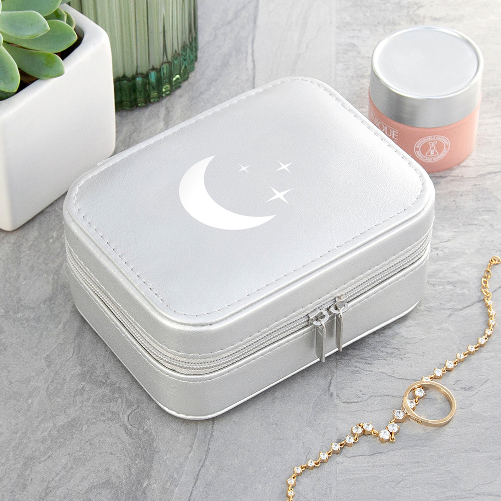 Personalised Silver Moon and Stars Jewellery Case, The Personal Shop, personalised gifts