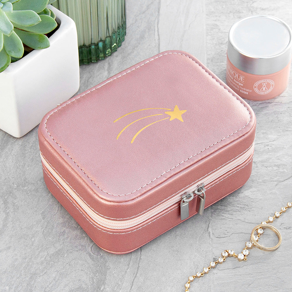Personalised Shooting Star Pink Jewellery Case, The Personal Shop, personalised gifts
