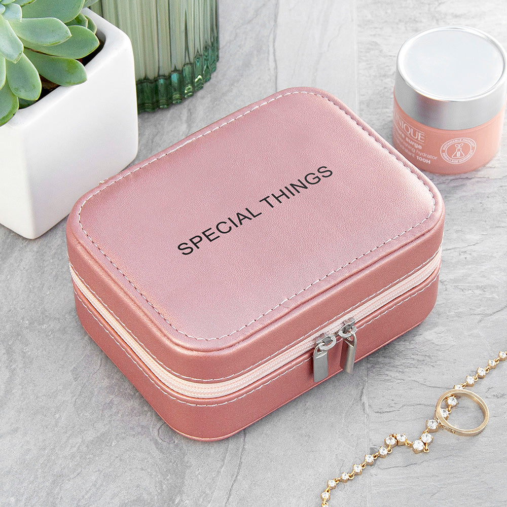 Personalised Bold Message Pink Jewellery Case, The Personal Shop, personalised gifts
