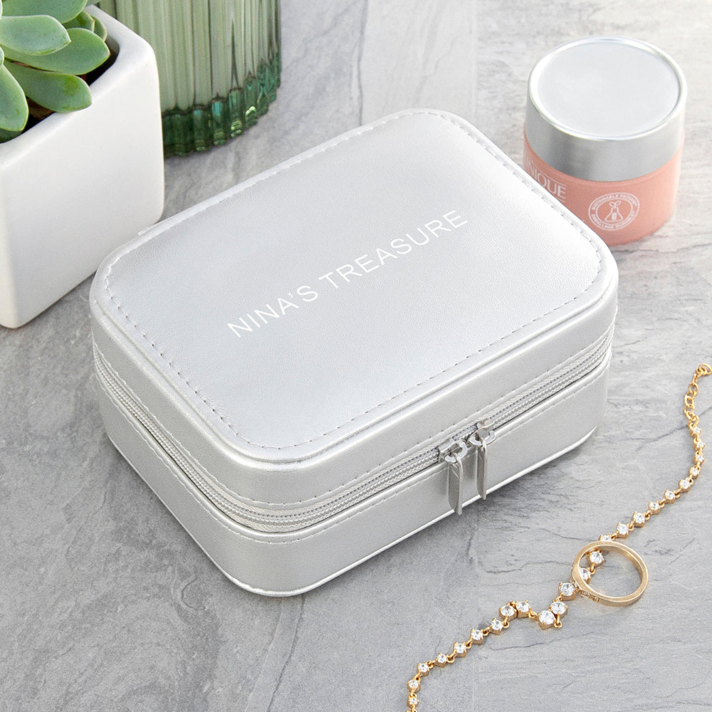 Personalised Bold Message Silver Jewellery Case, The Personal Shop, personalised gifts
