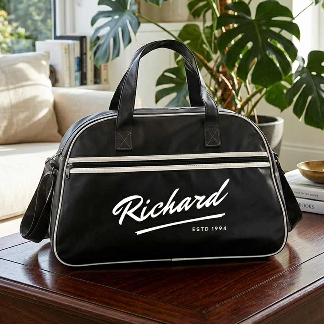 Personalised Vintage Bowling Bag with Name &amp; Year