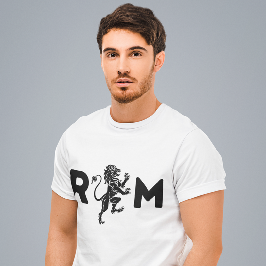 Personalised Unisex Lion Monogram T‑Shirt