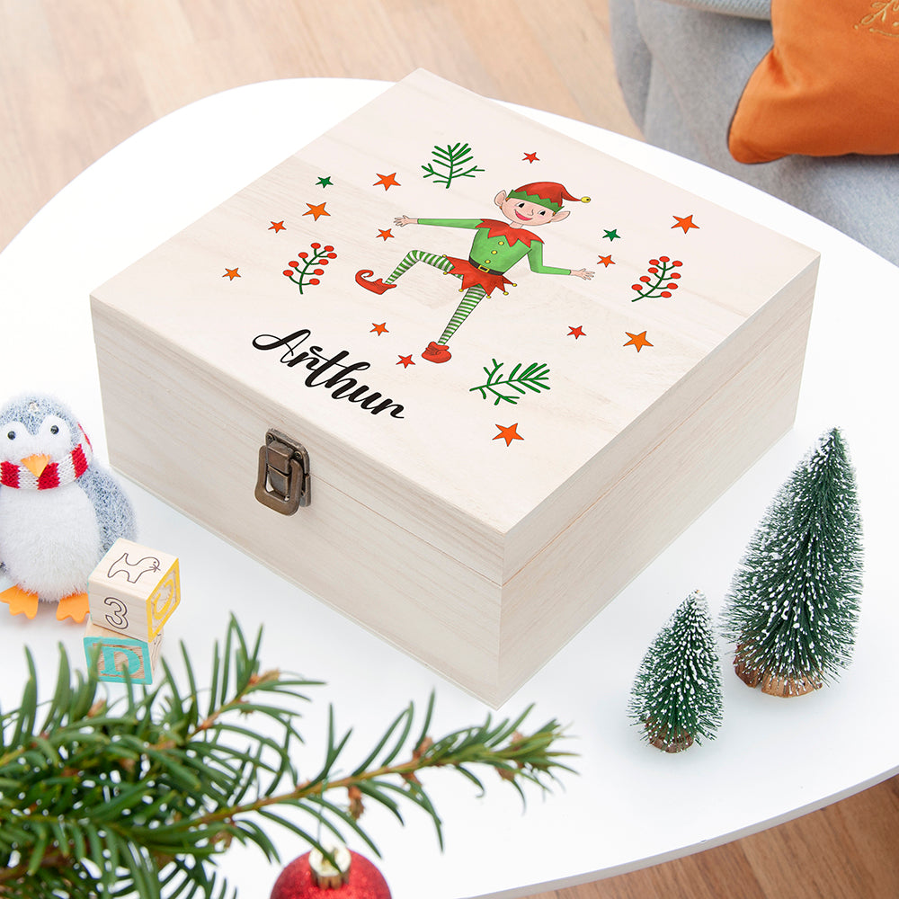 Personalised Boy Elf Christmas Eve Box