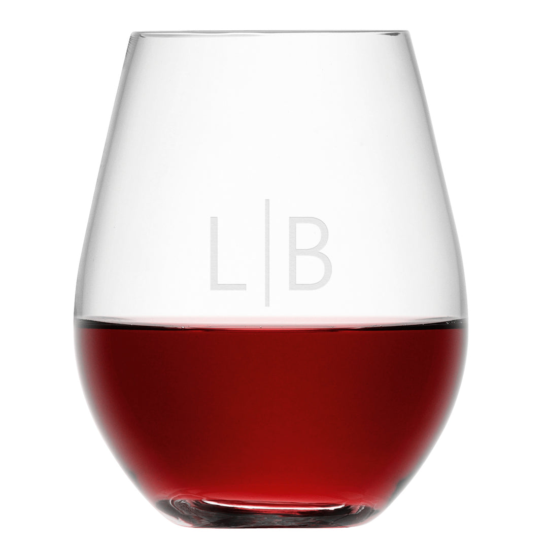 Personalised Monogrammed Stemless Red Wine Glass