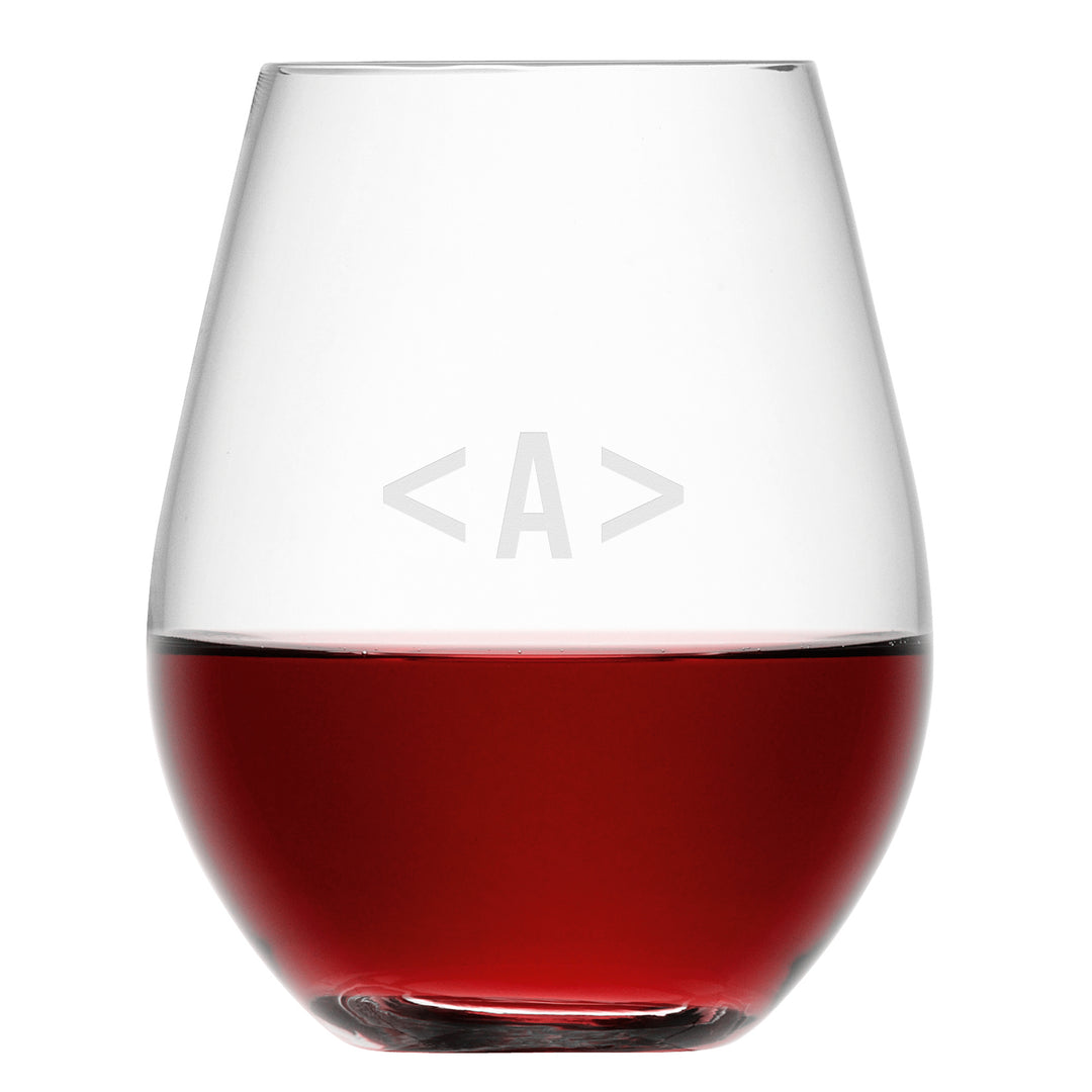 Personalised Monogrammed Stemless Red Wine Glass