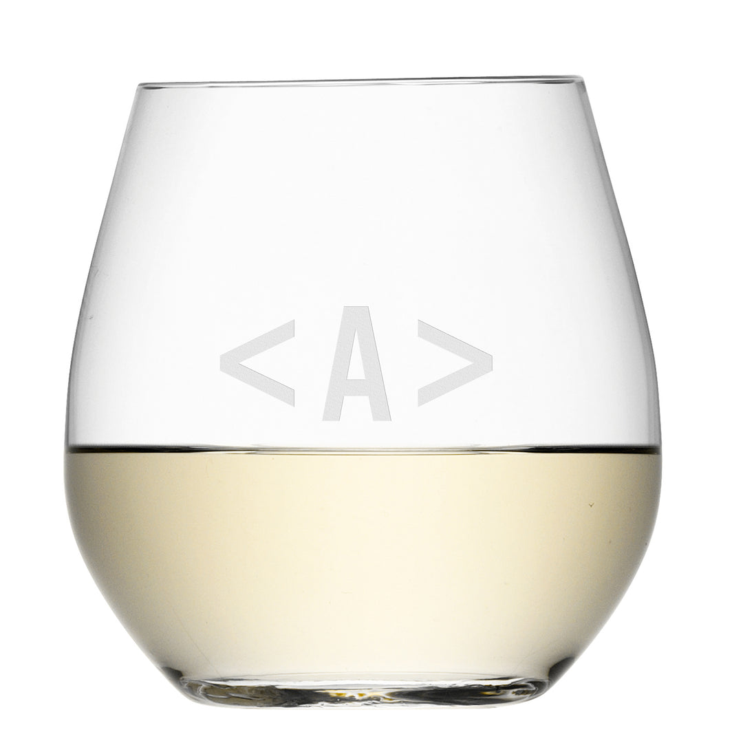 Personalised Monogrammed Stemless White Wine Glass