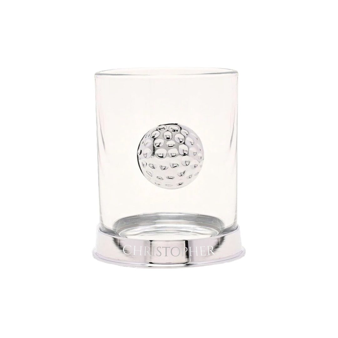 Personalised Golf Pewter Whisky Glass
