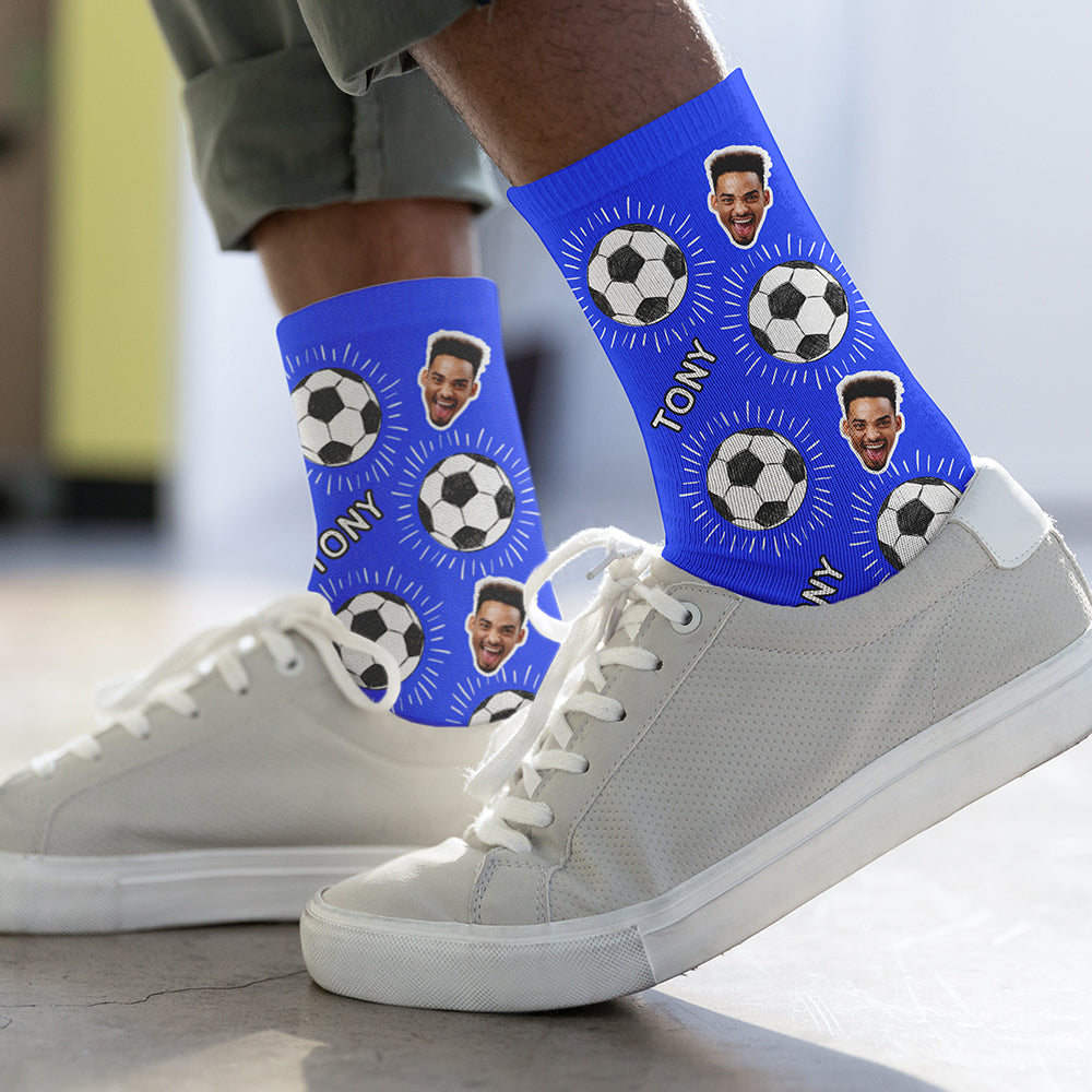 Personalised Football Photo Socks (Mens or Womens), The Personal Shop, personalised gifts