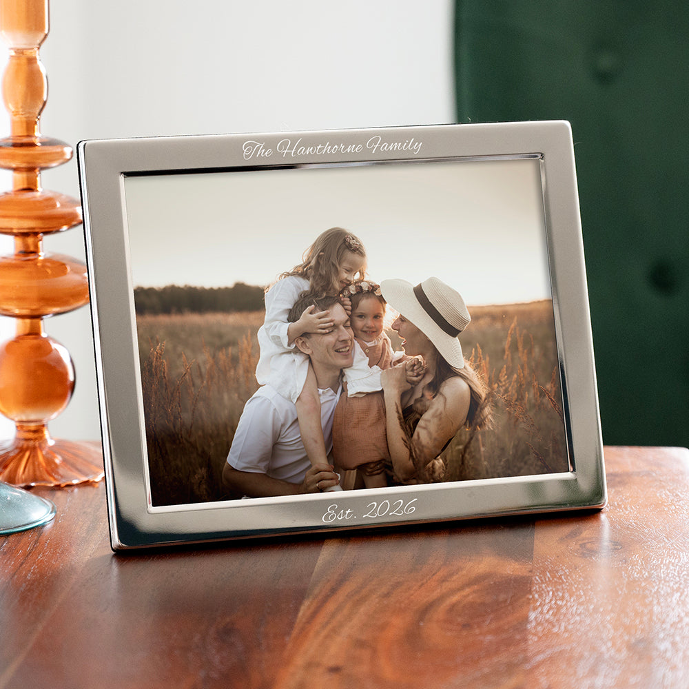 Personalised Luxury Silver Plated Landscape Picture Frame