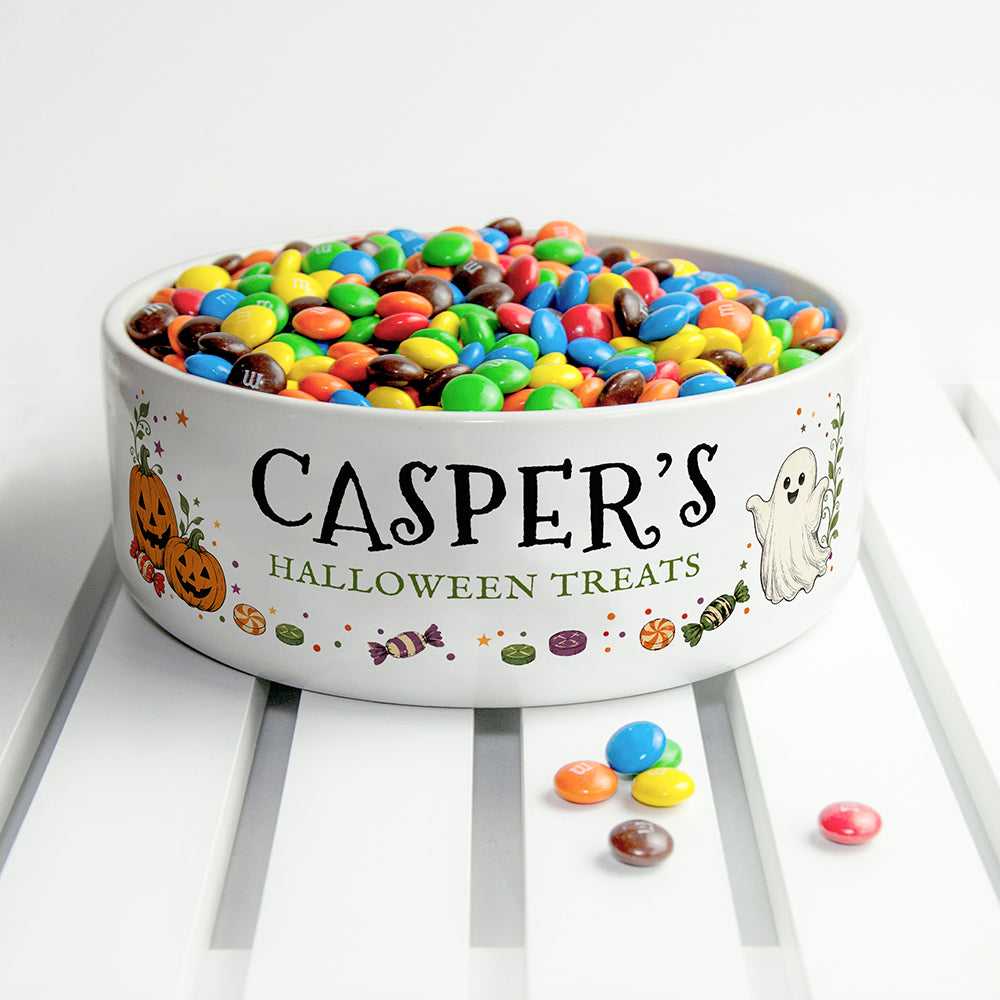 Personalised Halloween Treats Bowl, The Personal Shop, personalised gifts
