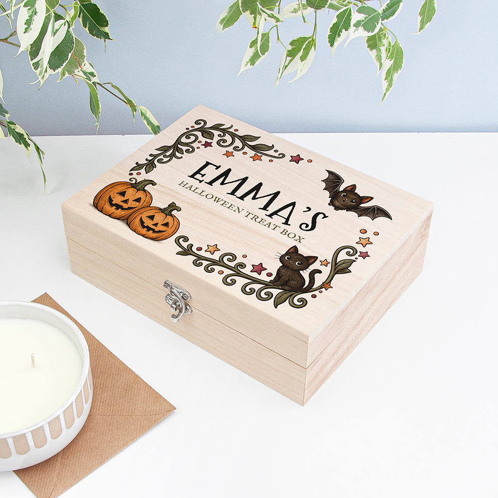 Personalised Halloween Treat Keepsake Box, The Personal Shop, personalised gifts