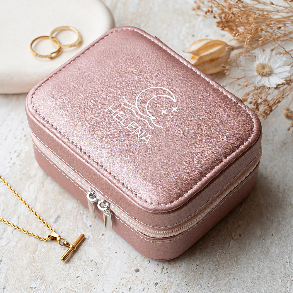 Personalised Halloween Icon Rose Gold Travel Jewellery Case, The Personal Shop, personalised gifts