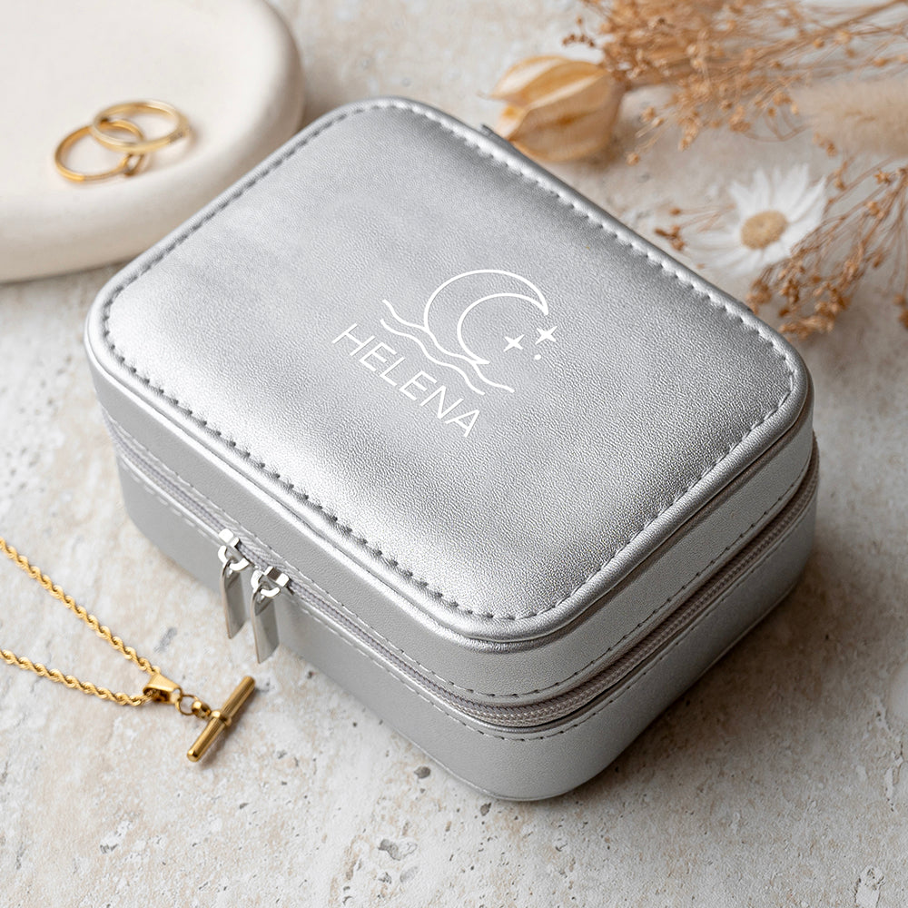 Personalised Halloween Icon Silver Travel Jewellery Case, The Personal Shop, personalised gifts