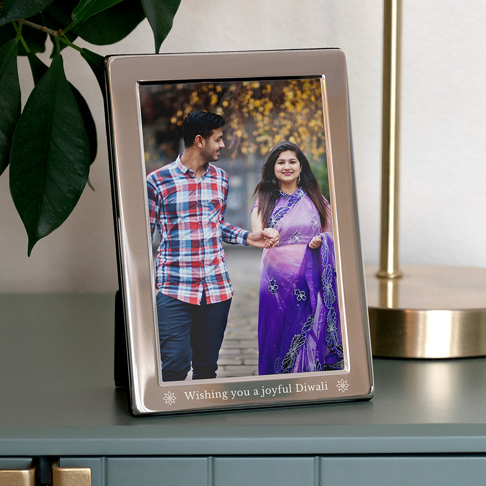 Personalised Diwali Mandala Silver Plated Portrait Frame, The Personal Shop, personalised gifts