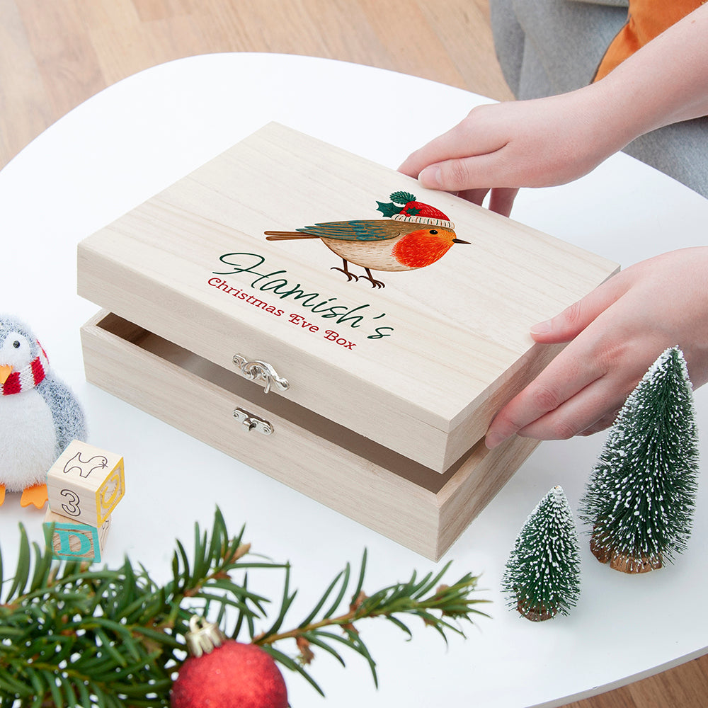 Personalised Robin Christmas Eve Box