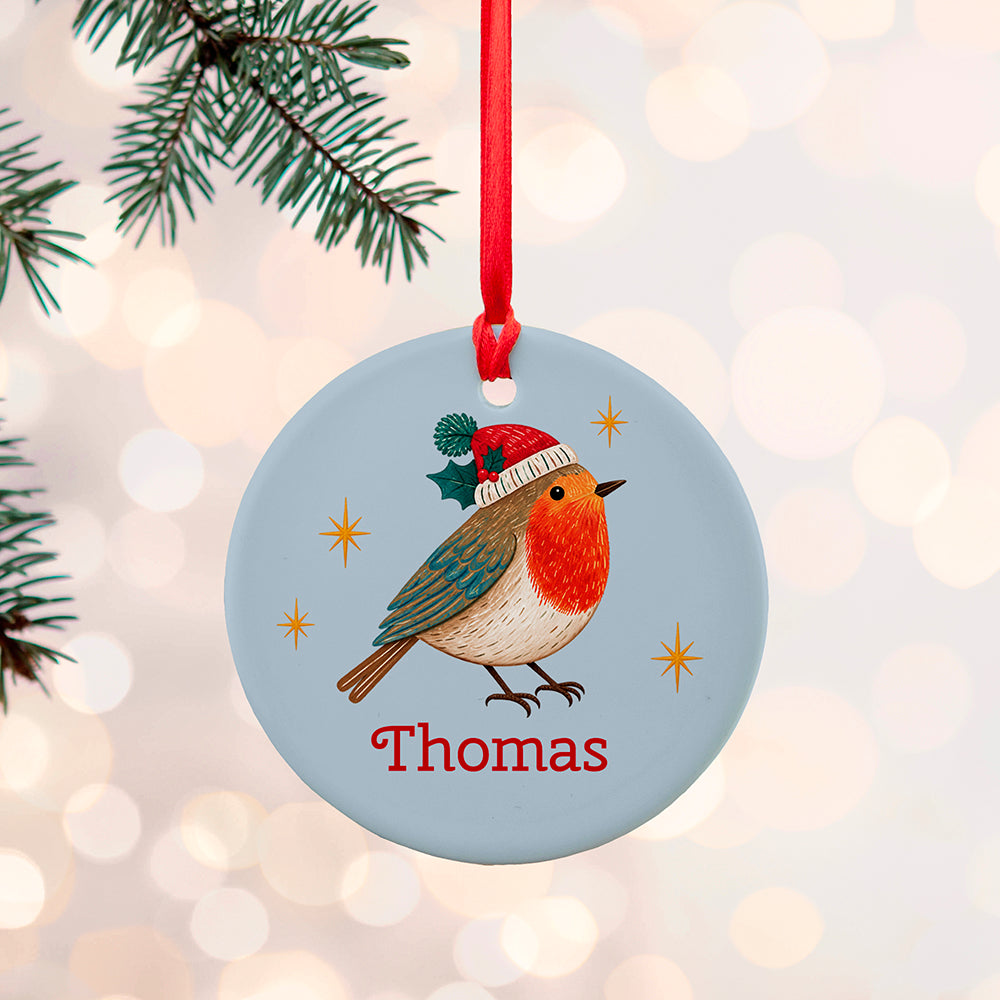 Personalised Robin Christmas Tree Decoration