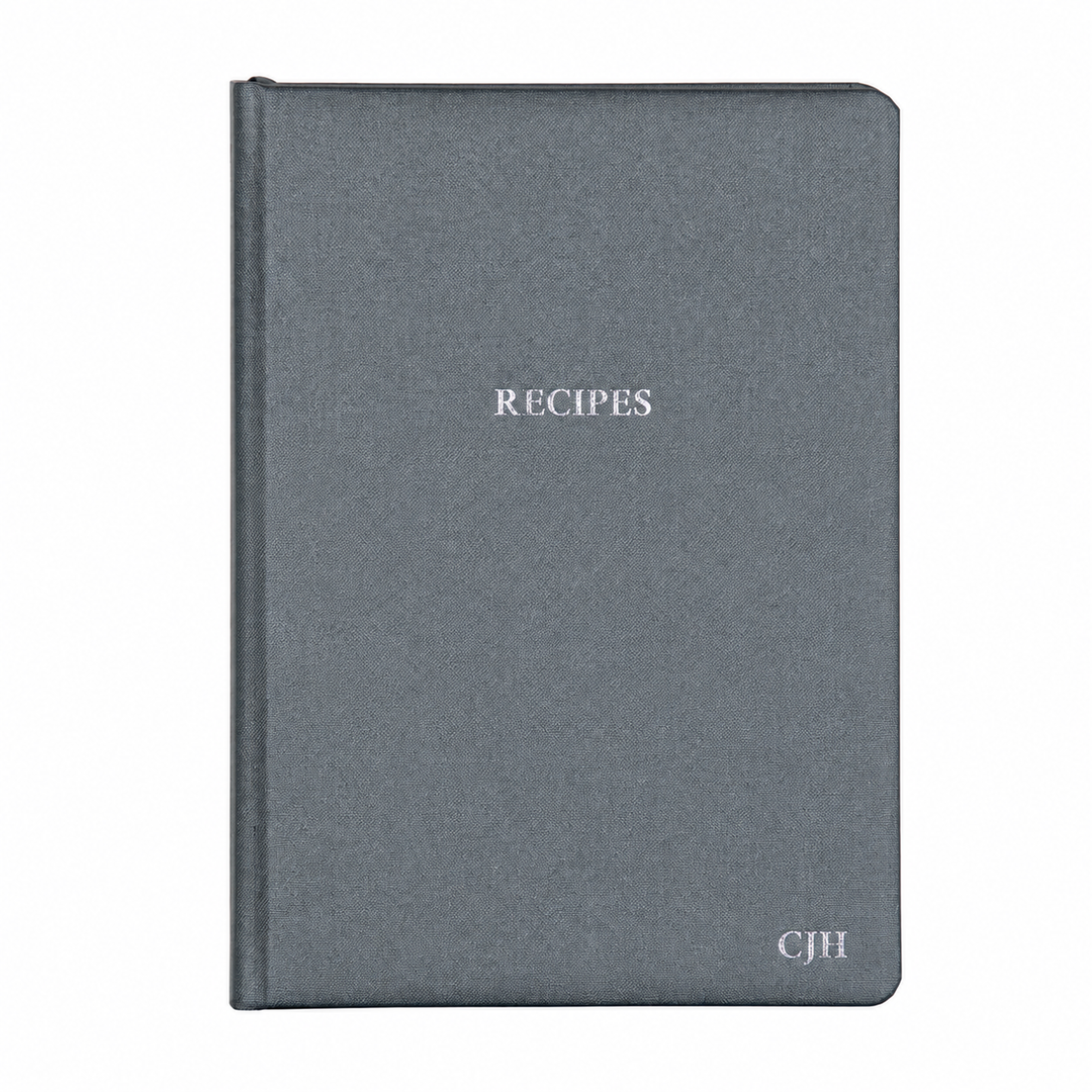 Personalised Hand Bound Buckram Recipe Journal