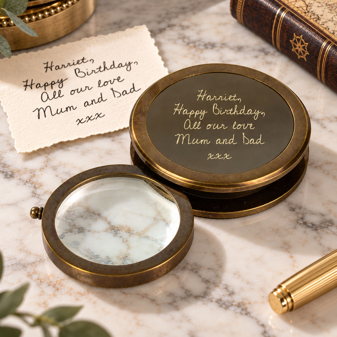 Personalised Handwriting Vintage Nautical Magnifier