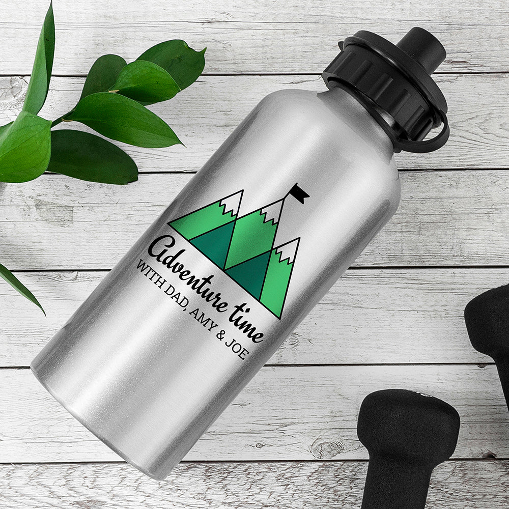 Personalised Adventure Time Silver Aluminium Water Bottle
