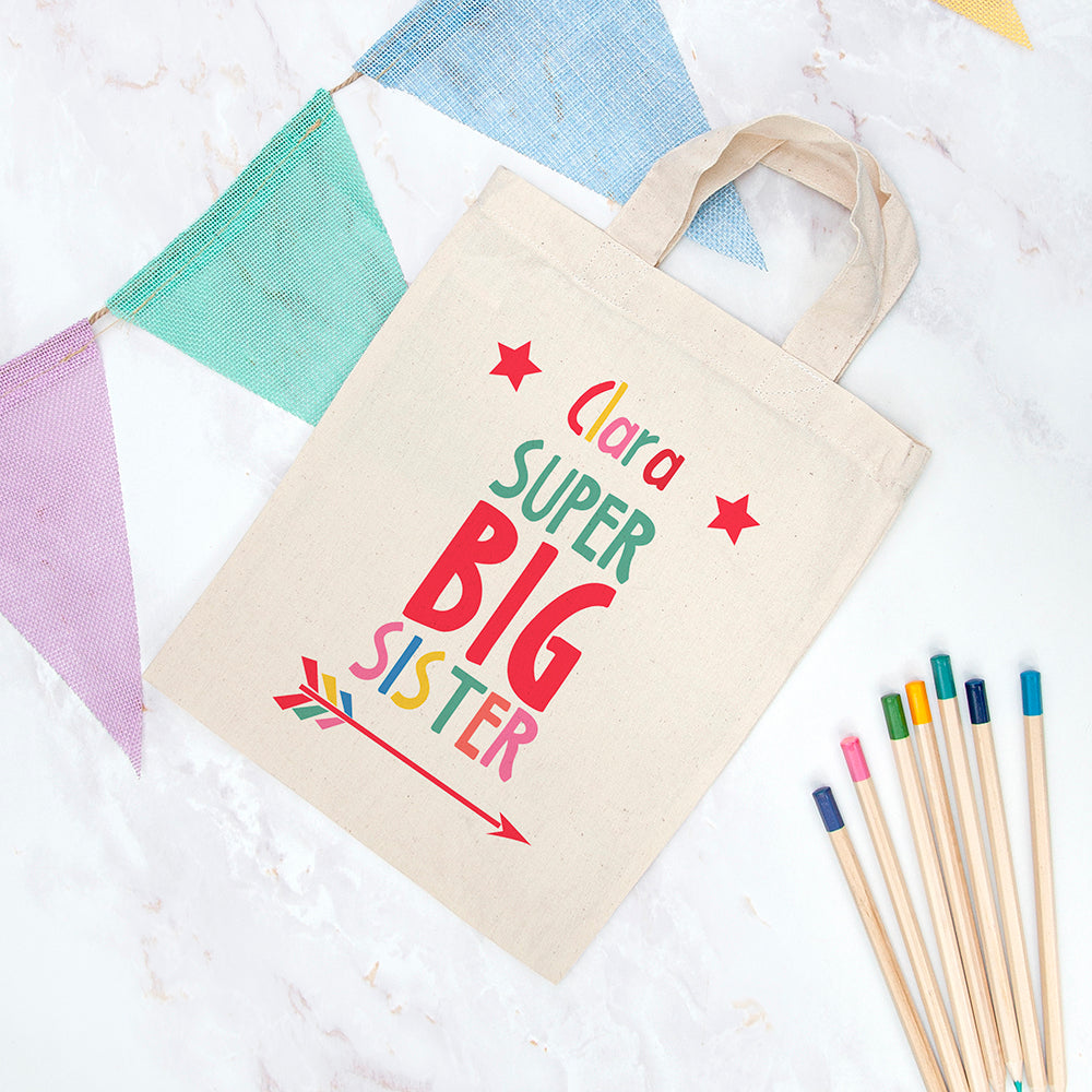 Personalised Big Sister Mini Tote Bag