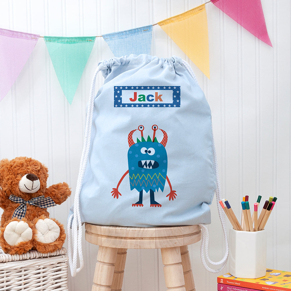 Personalised Boy's Little Monster PE Kit Bag, The Personal Shop, personalised gifts