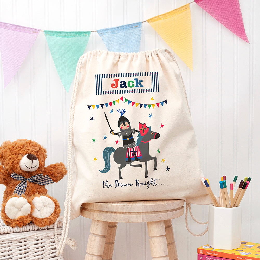 Personalised Brave Knight PE Kit Bag, The Personal Shop, personalised gifts