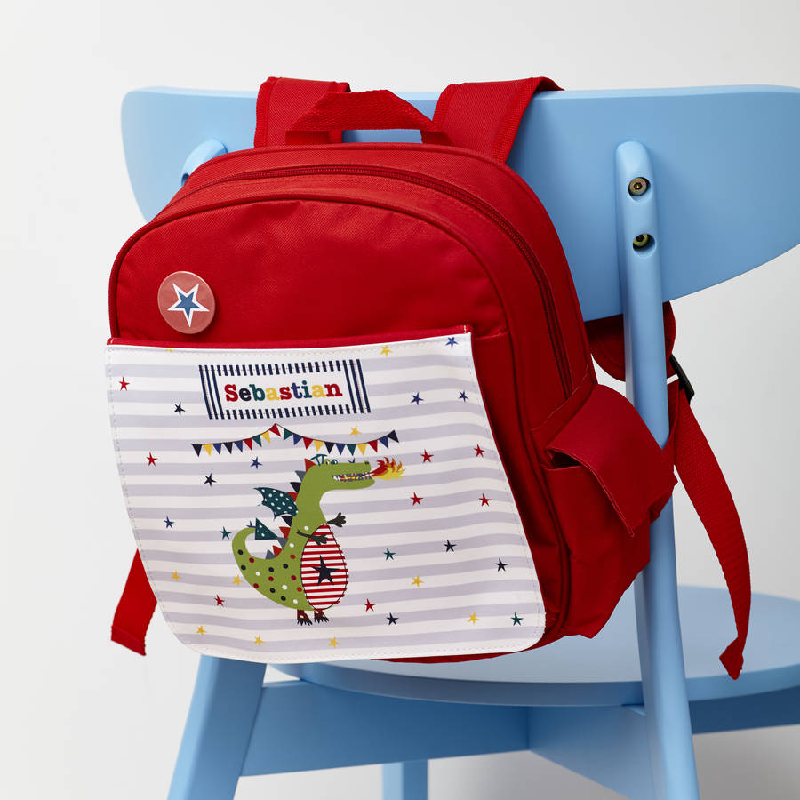 Personalised Children’s Dragon Rucksack, The Personal Shop, personalised gifts