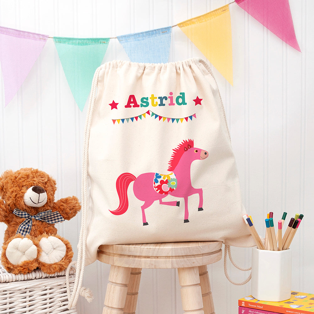 Personalised Circus Cotton Nursery Bag, The Personal Shop, personalised gifts