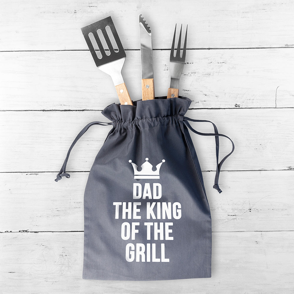 Personalised Dad King of the Grill BBQ Tool Set, The Personal Shop, personalised gifts