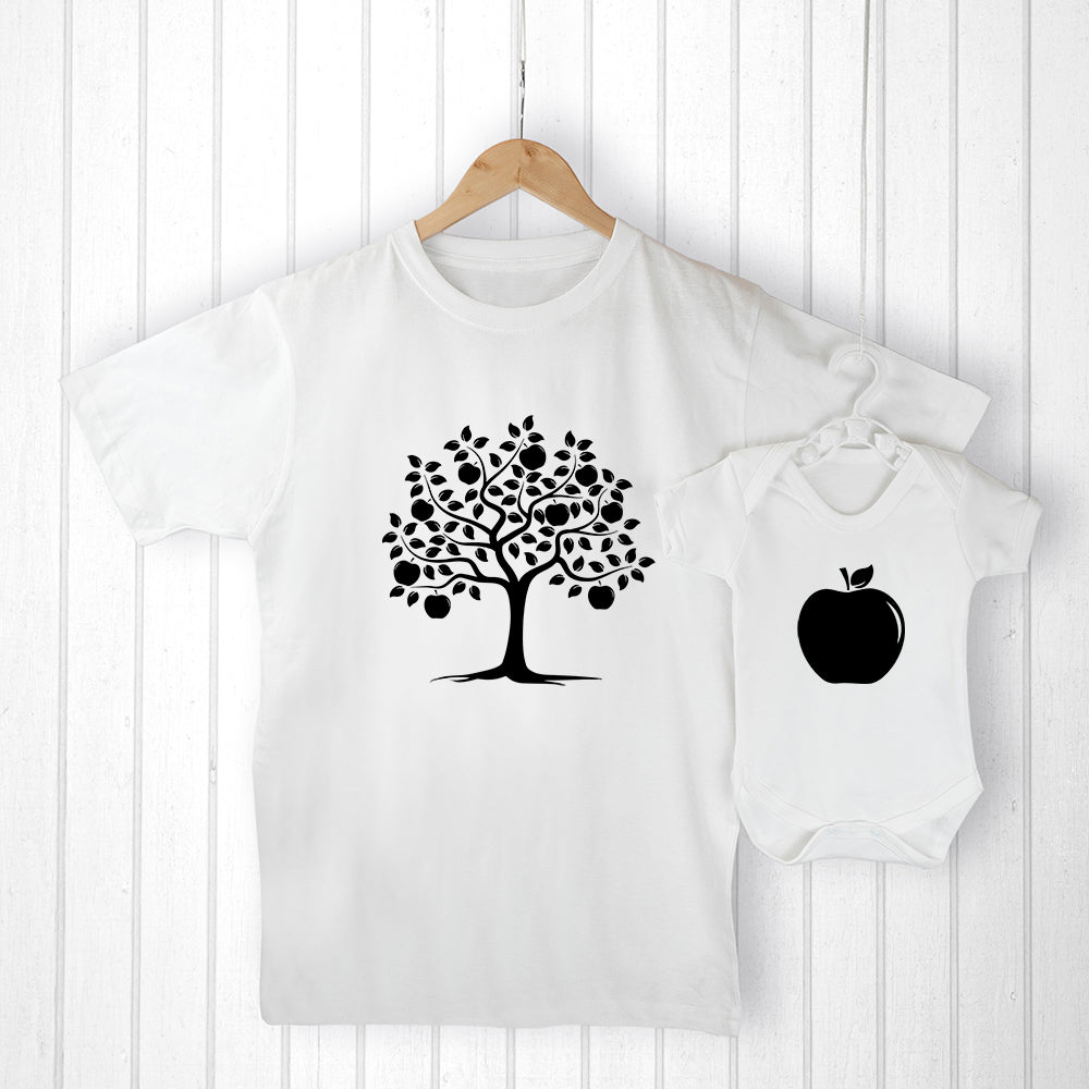 Personalised Daddy &amp; Me Apple T-Shirt and Baby Grow Set, The Personal Shop, personalised gifts