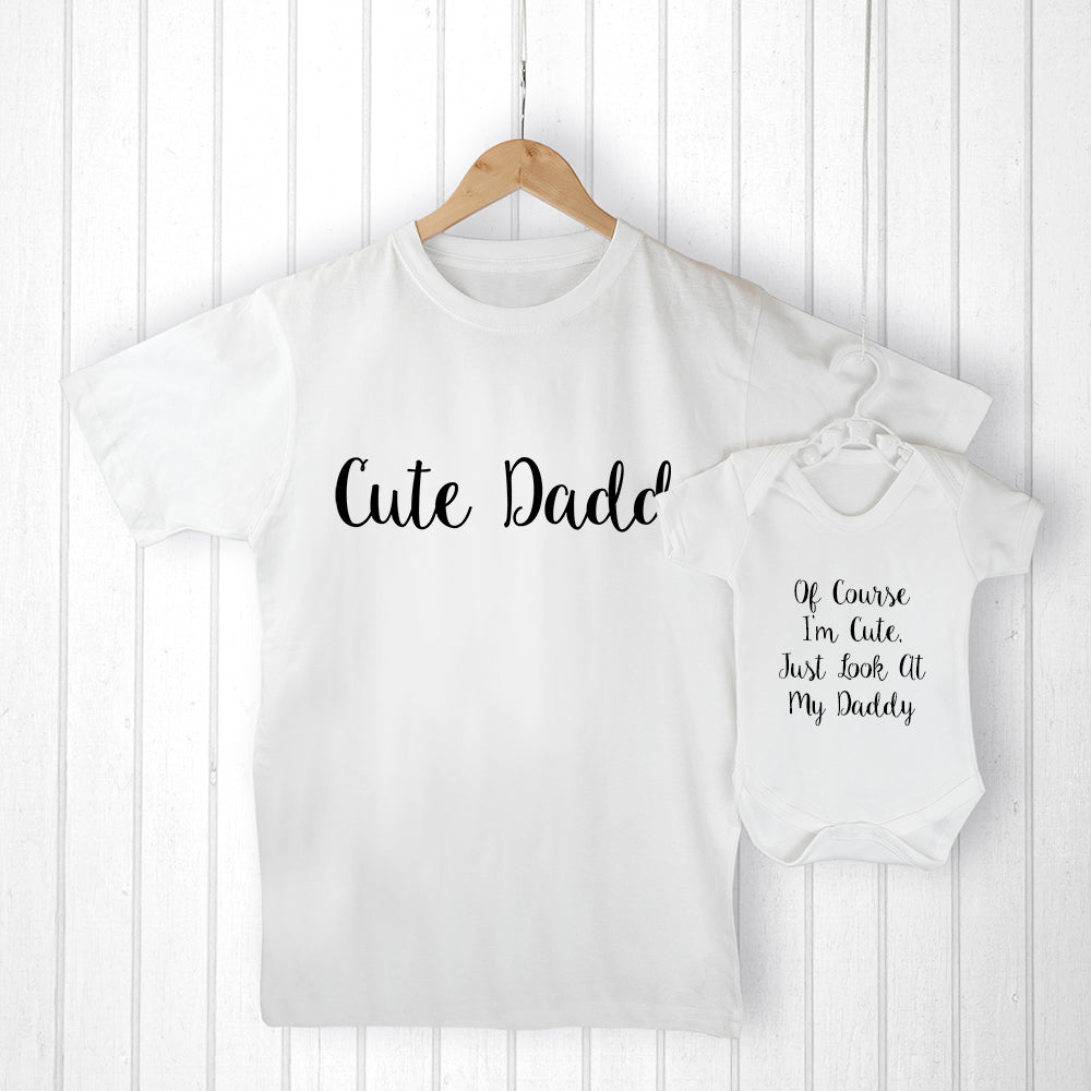 Personalised Daddy &amp; Me Matching T-Shirt and Babygrow Set, The Personal Shop, personalised gifts