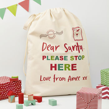 Personalised Dear Santa Christmas Sack, The Personal Shop, personalised gifts