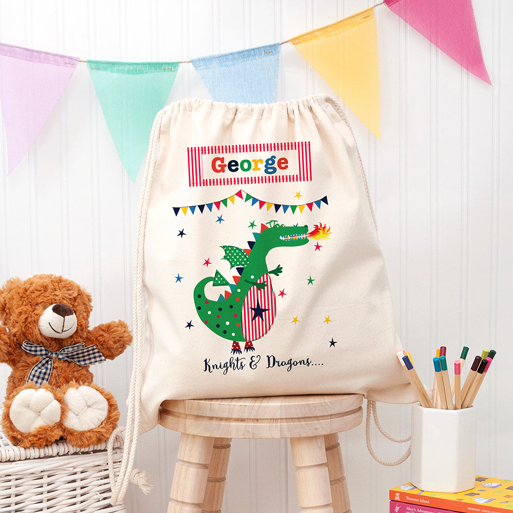Personalised Dragon PE Kit Bag, The Personal Shop, personalised gifts