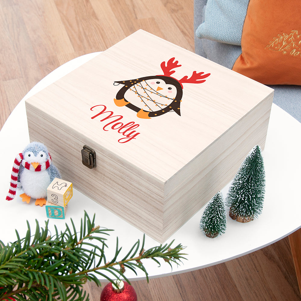 Personalised Festive Penguin Christmas Eve Box