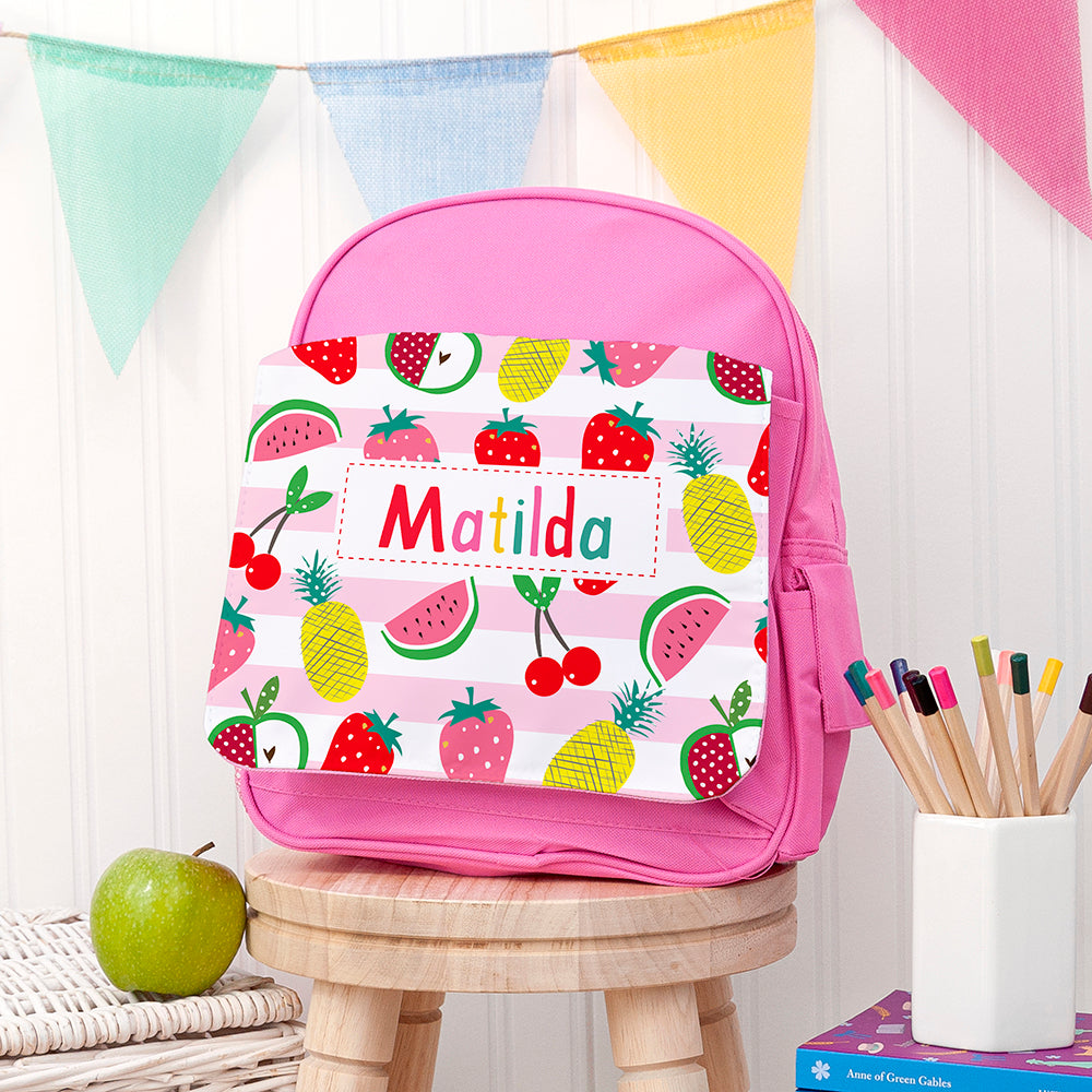 Personalised Fruit Print Rucksack, The Personal Shop, personalised gifts