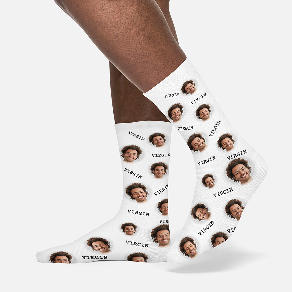 Personalised Photo Print White Socks, The Personal Shop, personalised gifts